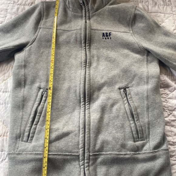 Abercrombie Fitch Grey 2 Layer Jacket With 2 Zippers and Hood - Picture 9 of 9
